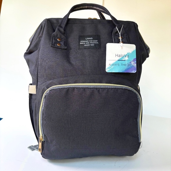Halo Va Handbags - HALO VA “Land” Black Baby Backpack